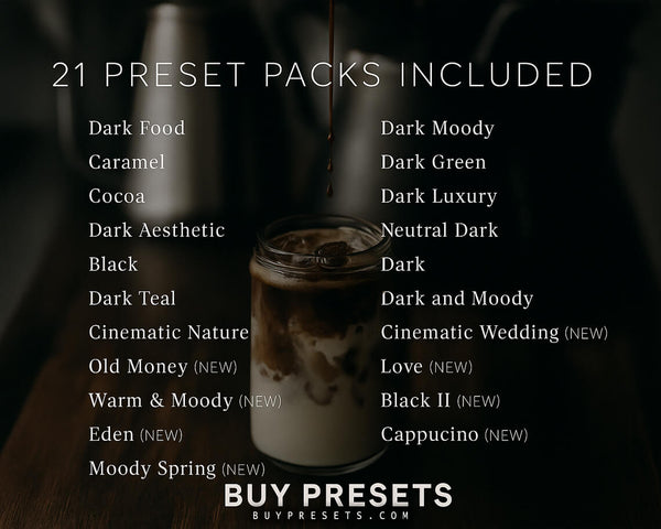 750+ Aesthetic Moody Presets – Lightroom Mobile & Desktop Bundle - Buy Presets