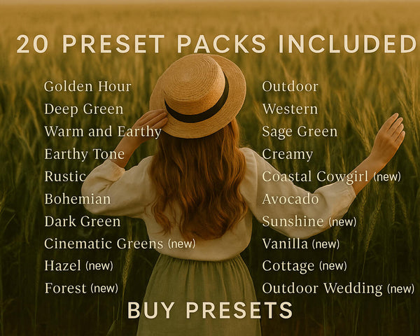 750+ Natural Outdoor Presets – Green, Rustic, Earthy Filters for Lightroom | Instagram-Ready | Best Deal